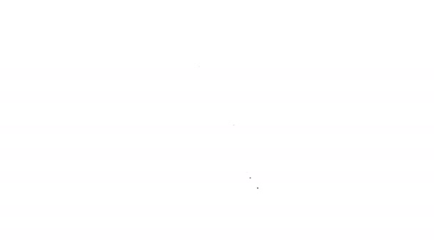 Черная линия Игральная карта с символом алмазов значок изолирован на белом фоне. Игры в казино. Видеографическая анимация 4K — стоковое видео