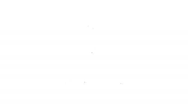 Zwarte lijn Microfoon pictogram geïsoleerd op witte achtergrond. Op radio microfoon. Speaker teken. 4K Video motion grafische animatie — Stockvideo