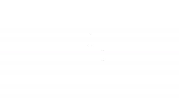 黒い線白い背景に隔離されたコンピュータのマウスアイコン。ホイールシンボル付き光学。4Kビデオモーショングラフィックアニメーション — ストック動画