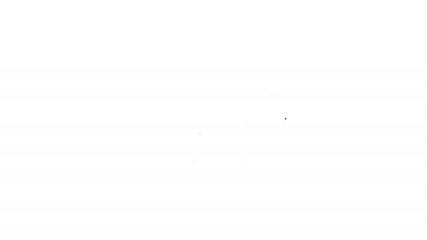 Черная линия Значок клавиатуры компьютера изолирован на белом фоне. Знак компонента ПК. Видеографическая анимация 4K — стоковое видео