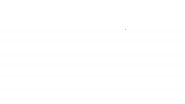 Μαύρο εικονίδιο οθόνης υπολογιστή γραμμής που απομονώνεται σε λευκό φόντο. Σήμα PC component. 4K Γραφική κίνηση κίνησης βίντεο — Αρχείο Βίντεο