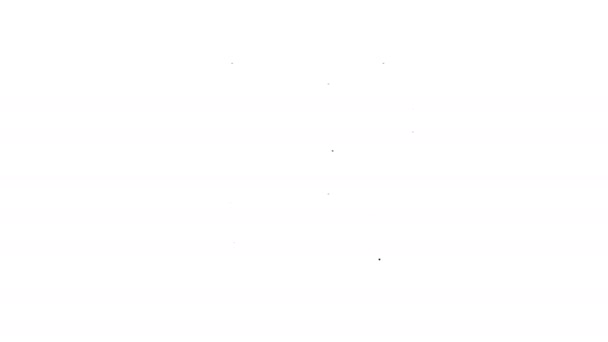Línea negra Icono de consola de videojuegos portátil aislado sobre fondo blanco. Señal de mando. Concepto de juego. Animación gráfica de vídeo 4K — Vídeo de stock