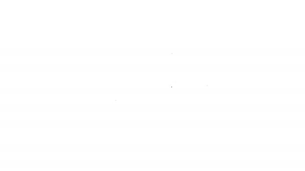 黒い線白の背景に隔離されたモンキー星座のアイコン。天体望遠鏡コレクション。4Kビデオモーショングラフィックアニメーション — ストック動画