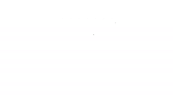 黒い線白色の背景に分離されたムーンフェイズカレンダーアイコン。4Kビデオモーショングラフィックアニメーション — ストック動画