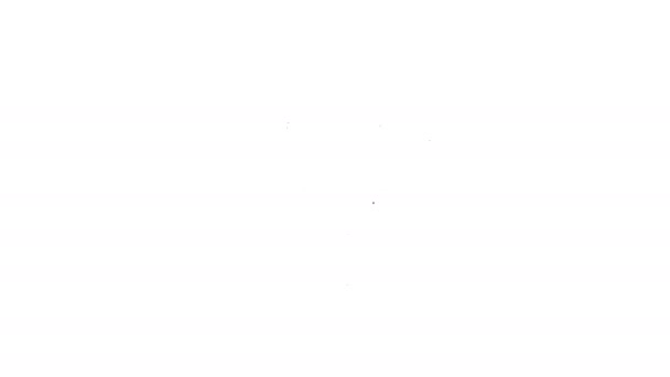 Fekete vonal Kos állatöv jel ikon elszigetelt fehér alapon. Asztrológiai horoszkóp gyűjtemény. 4K Videó mozgás grafikus animáció