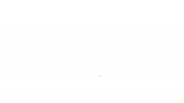 Icono de signo zodiacal Buey de línea negra aislado sobre fondo blanco. Colección de horóscopos astrológicos. Animación gráfica de vídeo 4K — Vídeos de Stock