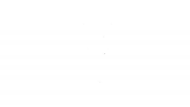 Чорна лінія значок зодіаку коня ізольовано на білому тлі. Колекція астрологічних гороскопів. 4K Відео рух графічна анімація — стокове відео