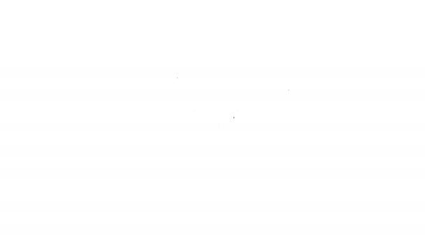 Černá čára Pes znamení zvěrokruhu ikona izolované na bílém pozadí. Astrologická sbírka horoskopů. Grafická animace pohybu videa 4K — Stock video