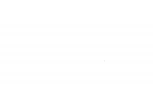 Schwarze Linie Skorpion Tierkreiszeichen Symbol isoliert auf weißem Hintergrund. Astrologische Horoskopsammlung. 4K Video Motion Grafik Animation — Stockvideo