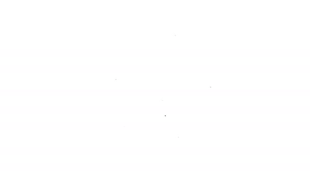 Icono de la línea negra Planeta Tierra aislado sobre fondo blanco. Animación gráfica de vídeo 4K — Vídeo de stock