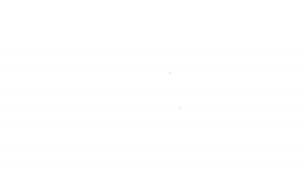 Linha preta Cometa caindo ícone rápido isolado no fundo branco. Animação gráfica em movimento de vídeo 4K — Vídeo de Stock