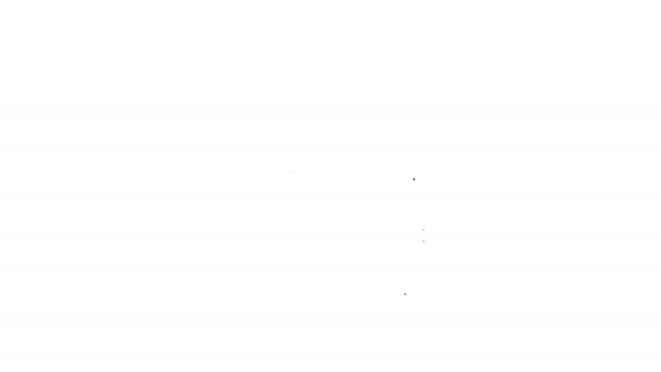Schwarze Linie Magic Ball Symbol isoliert auf weißem Hintergrund. Kristallkugel. 4K Video Motion Grafik Animation — Stockvideo