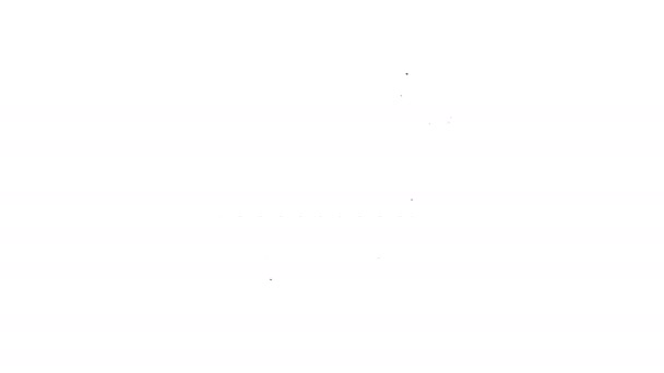 Línea negra Icono del observatorio astronómico aislado sobre fondo blanco. Animación gráfica de vídeo 4K — Vídeos de Stock