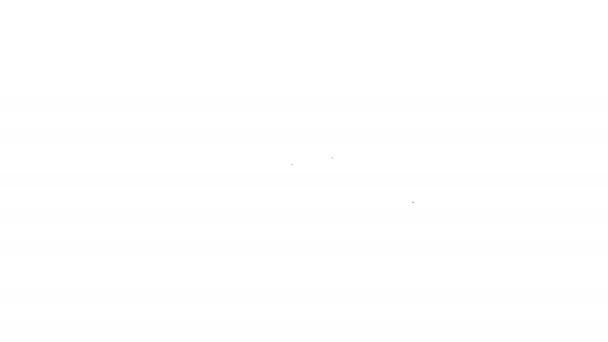 Línea negra Icono de planta aislado sobre fondo blanco. Animación gráfica de vídeo 4K — Vídeo de stock