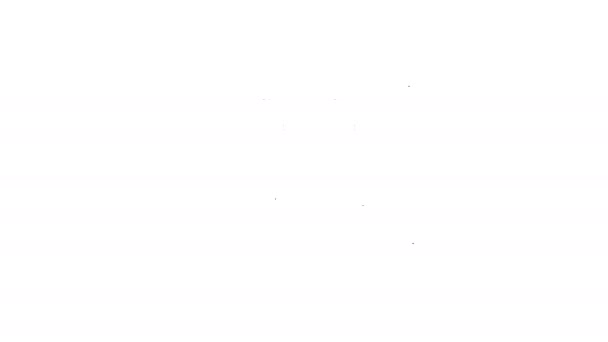 黒い線白い背景に孤立電球と植物のシンボルアイコンとスマートファーム。4Kビデオモーショングラフィックアニメーション — ストック動画