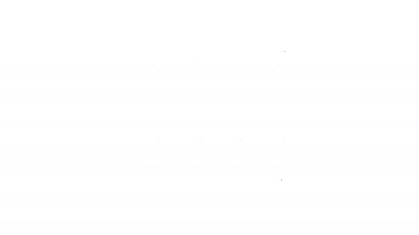 Zwarte lijn Automatische irrigatiesproeiers pictogram geïsoleerd op witte achtergrond. Besproeiingsapparatuur. Tuin element. Spuitpistool icoon. 4K Video motion grafische animatie — Stockvideo