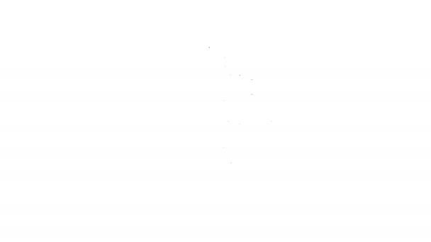 Línea negra Aspersores de riego automático icono aislado sobre fondo blanco. Equipo de riego. Elemento jardín. Icono de pistola de aerosol. Animación gráfica de vídeo 4K — Vídeos de Stock