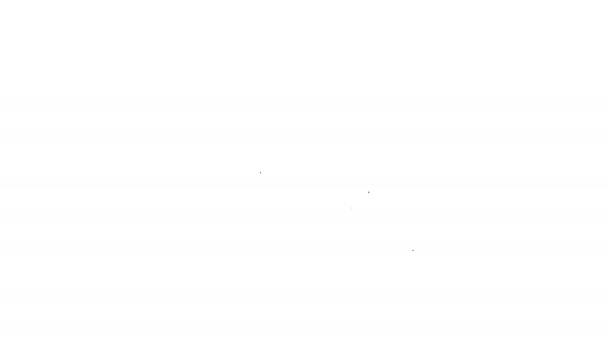 Fekete vonal Fák ikon elszigetelt fehér háttér. Erdőszimbólum. 4K Videó mozgás grafikus animáció — Stock videók