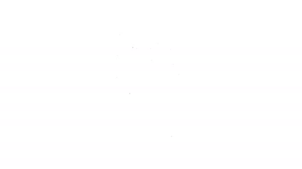 Schwarze Linie Pflanze im Topf Symbol isoliert auf weißem Hintergrund. Pflanze, die im Topf wächst. Topfpflanzenschild. 4K Video Motion Grafik Animation — Stockvideo