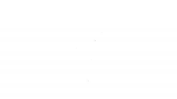 Línea negra Icono de flor aislado sobre fondo blanco. Animación gráfica de vídeo 4K — Vídeos de Stock
