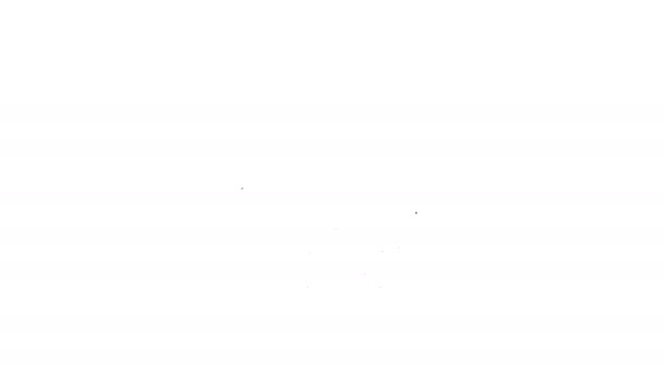Linea nera Nuvola con neve, pioggia e icona della luna isolata su sfondo bianco. Icona meteo. Animazione grafica 4K Video motion — Video Stock