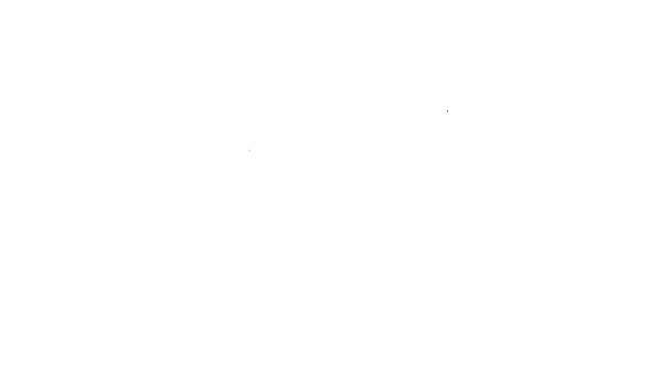 Черная линия по Фаренгейту значок изолирован на белом фоне. Видеографическая анимация 4K — стоковое видео