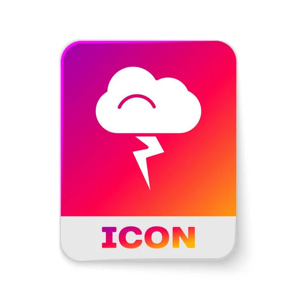 White Storm Icon Isolated White Background Cloud Lightning Sign Weather — Stock Vector