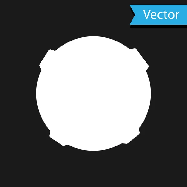 Icône Lune Blanche Isolée Sur Fond Noir Illustration Vectorielle — Image vectorielle