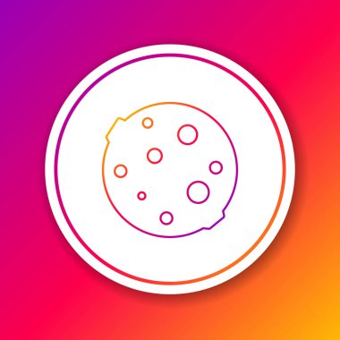 Ay renk çizgisi simgesi renk arkaplanında izole edildi. Çember beyaz düğme. Vektör İllüstrasyonu