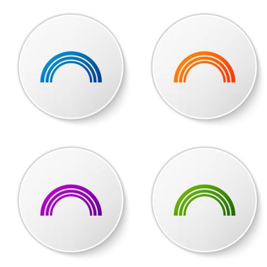 Renkli Gökkuşağı simgesi beyaz arkaplanda izole edildi. Simgeleri daire düğmelerine ayır. Vektör İllüstrasyonu