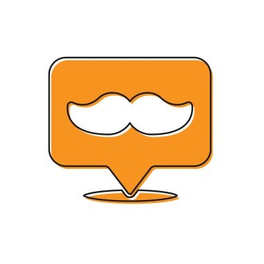 Beyaz arka planda turuncu berber ikonu izole edildi. Kuaför logosu ya da tabela. Vektör İllüstrasyonu