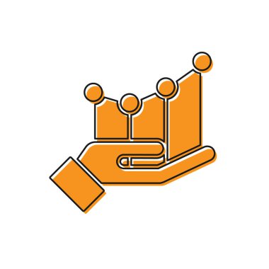 Turuncu Pasta grafiği bilgi simgesi beyaz arkaplanda izole edildi. Diyagram çizelgesi. Vektör İllüstrasyonu