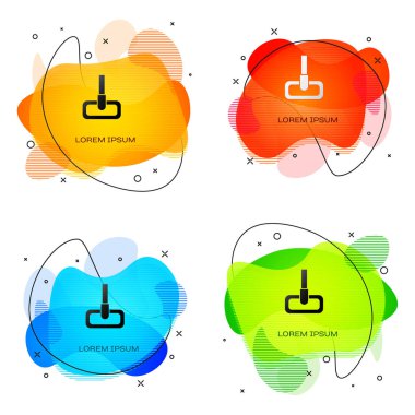Beyaz arkaplanda siyah paspas simgesi izole edildi. Temizlik hizmeti konsepti. Sıvı şekilli soyut pankart. Vektör İllüstrasyonu