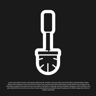 Siyah tuvalet fırçası simgesi siyah arkaplanda izole edildi. Vektör İllüstrasyonu