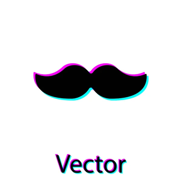 Icône Moustache Noire Isolée Sur Fond Blanc Symbole Coiffeur Coiffure — Image vectorielle