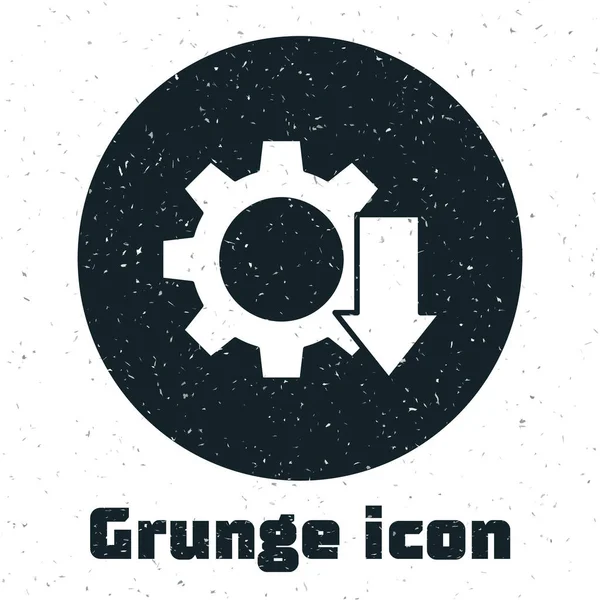 Grunge Kostenreduktion Symbol Isoliert Auf Weißem Hintergrund Monochrome Vintage Zeichnung — Stockvektor