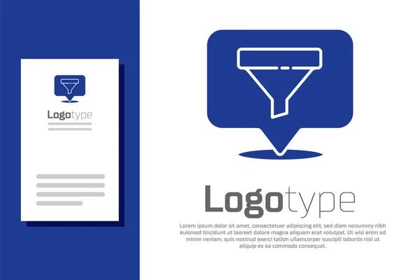 Blue Location Sales Funnel Icon Isolated White Background Infographic Template — Stock Vector