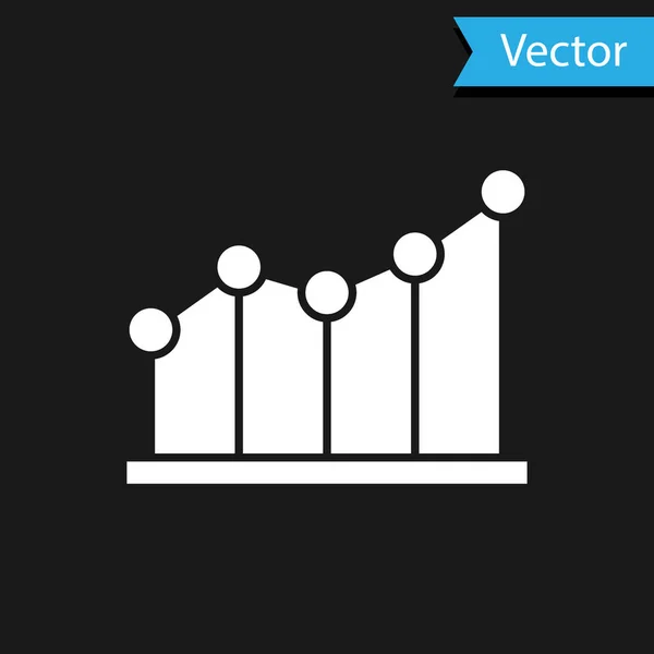 White Pie Diagramm Infografik Symbol Isoliert Auf Schwarzem Hintergrund Diagrammdiagramm — Stockvektor