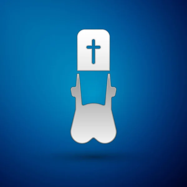 Icono Silver Priest Aislado Sobre Fondo Azul Ilustración Vectorial — Archivo Imágenes Vectoriales