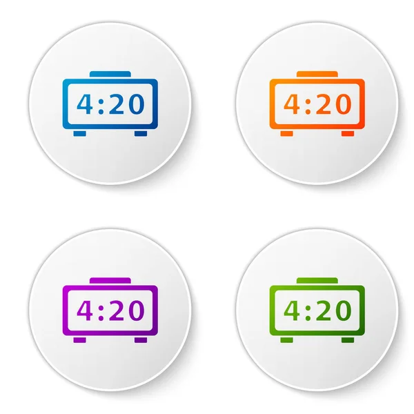 Color Icono Despertador Digital Aislado Sobre Fondo Blanco Reloj Despertador — Archivo Imágenes Vectoriales