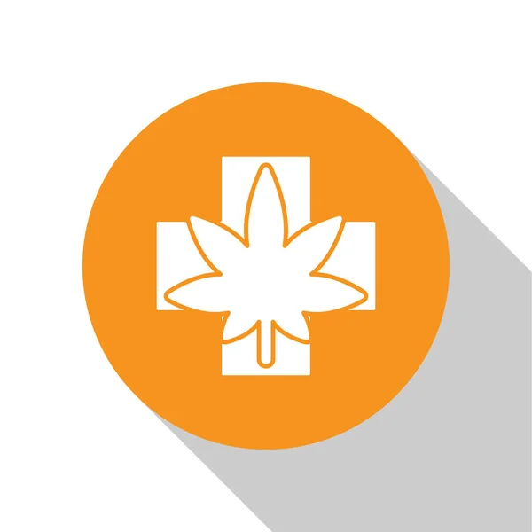 Weißes Medizinisches Marihuana Oder Cannabisblatt Symbol Isoliert Auf Weißem Hintergrund — Stockvektor