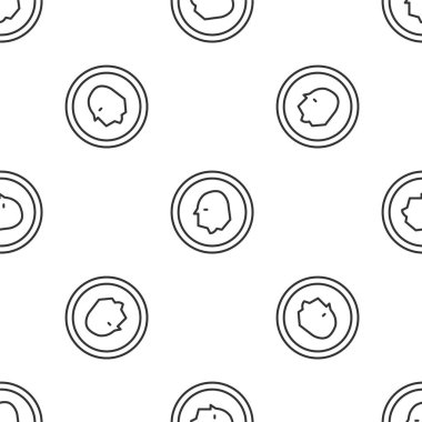 Gri çizgi madeni para ikonu beyaz arka planda kusursuz desen izole etti. Bankacılık işareti. Para sembolü. Vektör İllüstrasyonu