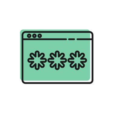 Siyah çizgi parola koruması ve güvenlik erişim simgesi beyaz arkaplanda izole edildi. Güvenlik, güvenlik, koruma, gizlilik kavramı. Vektör İllüstrasyonu