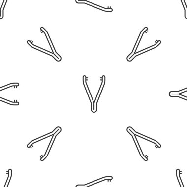 Gri çizgi tıbbi cımbız ikonu beyaz arka planda izole edilmiş kusursuz desen. İlaç ve sağlık. Anatomik cımbız. Vektör İllüstrasyonu