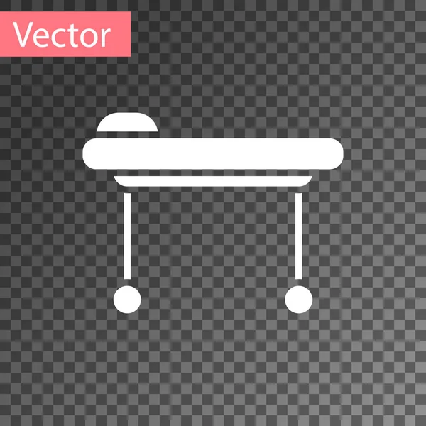 Значок White Stretcher Выделен Прозрачном Фоне Больничные Медицинские Носилки Векторная — стоковый вектор