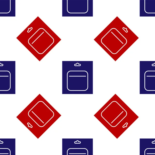 Μπλε Και Κόκκινο Μπαταρία Πακέτο Εικονίδιο Απομονωμένη Αδιάλειπτη Μοτίβο Λευκό — Διανυσματικό Αρχείο