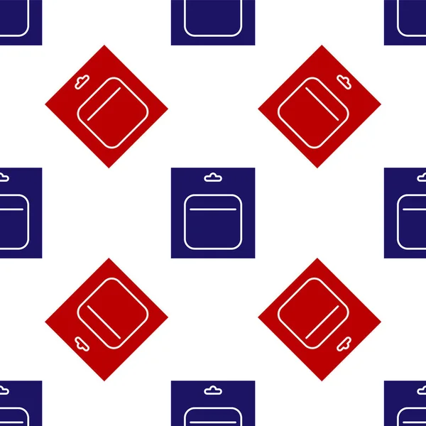 Blauw Rood Batterij Pack Pictogram Geïsoleerd Naadloos Patroon Witte Achtergrond — Stockvector