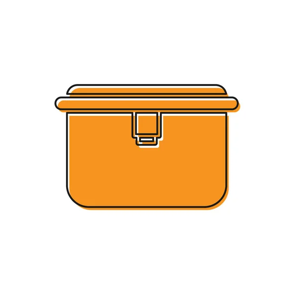 Orangefarbene Lunchbox Symbol Isoliert Auf Weißem Hintergrund Vektorillustration — Stockvektor