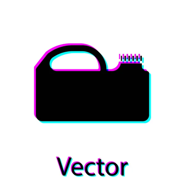 Schwarzer Kunststoffkanister Für Motoröl Symbol Isoliert Auf Weißem Hintergrund Ölliter — Stockvektor