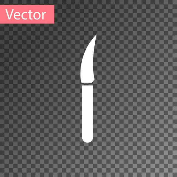 Icono Del Cuchillo Blanco Aislado Sobre Fondo Transparente Símbolo Cubertería — Vector de stock